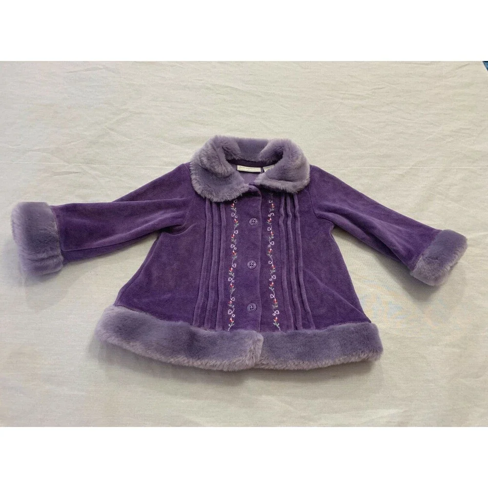 FIRST IMPRESSIONS GIRLS VELOUR JACKET SIZE 12 MONTHS